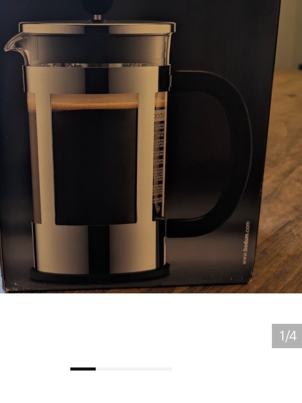 Bodum French Press Coffee Maker in Black and Silver